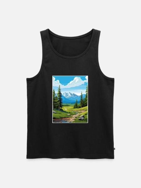 Sierra Nevada National Park Vintage Travel Poster - Men's Premium Organic Tank Top - black