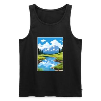 Nationalpark Aiguestortes Estany de Sant Maurici - Männer Premium Bio Tank Top - Schwarz - Vorne - Michal (187cm)