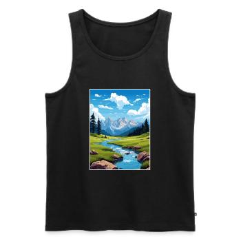 Nationalpark Aiguestortes Estany de Sant Maurici - Männer Premium Bio Tank Top - Schwarz - Vorne - Michal (187cm)