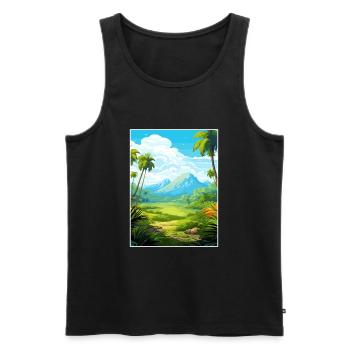 Parc national de la Guadeloupe France affiche de voyage - Débardeur bio Premium Homme - noir - Devant - Michal (187cm)