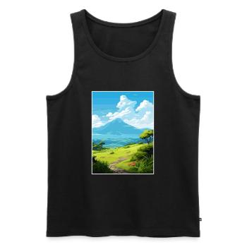 La Reunion National Park France Travel Poster - Men's Premium Organic Tank Top - black - Front - Michal (187cm)