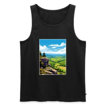 Parc National des Cévennes France Antibes Souvenir - Débardeur bio Premium Homme - noir - Devant - AI Model Male 178 light (178cm)