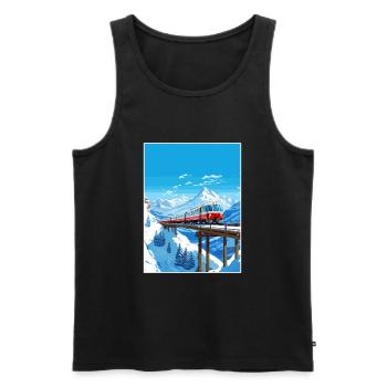 Glacier Express Suisse Affiche de voyage Vintage - Débardeur bio Premium Homme - noir - Devant - Michal (187cm)