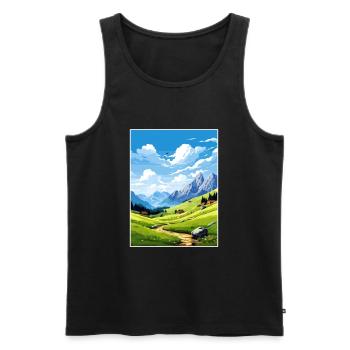 Velika Planina Slowenien Bleder See Reiseposter - Männer Premium Bio Tank Top - Schwarz - Vorne - Michal (187cm)