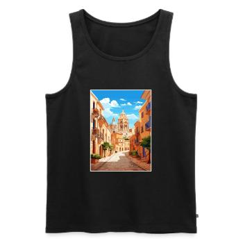 Alicante Espagne affiche de voyage vintage WPA Souvenir - Débardeur bio Premium Homme - noir - Devant - Michal (187cm)