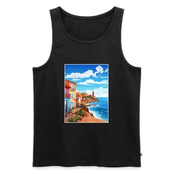 Asturien Spanien Vintage Reiseplakat WPA Souvenir - Männer Premium Bio Tank Top - Schwarz - Vorne - Michal (187cm)
