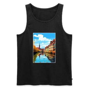 Nuremberg décoration Allemagne Vintage affiche de voyage - Débardeur bio Premium Homme - noir - Devant - Michal (187cm)
