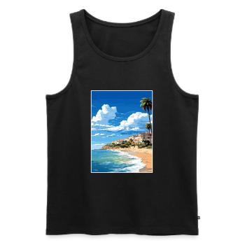 Costa Dorara Espagne Affiche de voyage vintage Souvenir - Débardeur bio Premium Homme - noir - Devant - Michal (187cm)