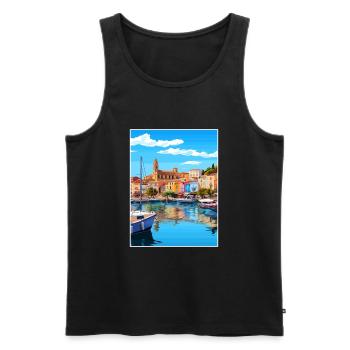 Figueres Spain Vintage Travel Poster WPA Souvenir - Men's Premium Organic Tank Top - black - Front - Michal (187cm)