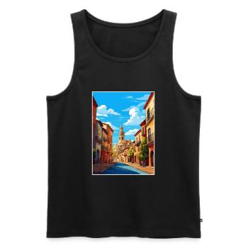 Navarre Espagne affiche de voyage vintage WPA Souvenir - Débardeur bio Premium Homme - noir - Devant - Michal (187cm)