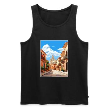 Murcie Espagne Affiche de voyage vintage WPA Souvenir - Débardeur bio Premium Homme - noir - Devant - Michal (187cm)