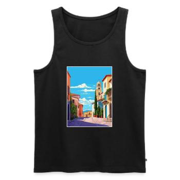 Andalousie Espagne affiche de voyage vintage WPA Souvenir - Débardeur bio Premium Homme - noir - Devant - Michal (187cm)