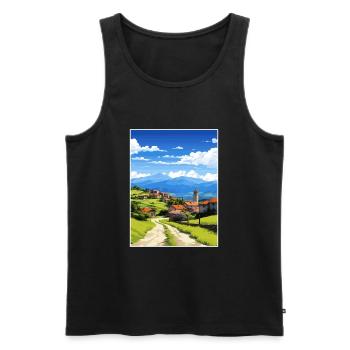 Baskenland Spanien Vintage Reiseplakat WPA Art - Männer Premium Bio Tank Top - Schwarz - Vorne - AI Model Male 178 light (178cm)