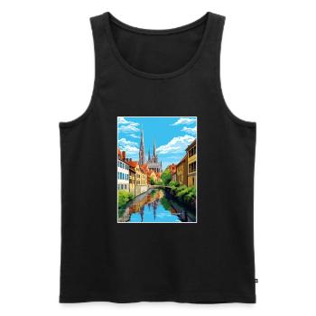 Chartres Frankreich Vintage Reiseplakat WPA Souvenir - Männer Premium Bio Tank Top - Schwarz - Vorne - Michal (187cm)
