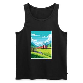 Glacier Express Suisse Affiche de voyage vintage - Débardeur bio Premium Homme - noir - Devant - Michal (187cm)