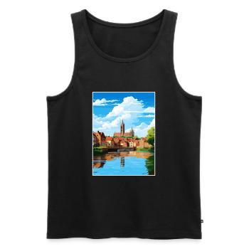 Amiens Frankreich Vintage Reiseplakat WPA Souvenir - Männer Premium Bio Tank Top - Schwarz - Vorne - Michal (187cm)