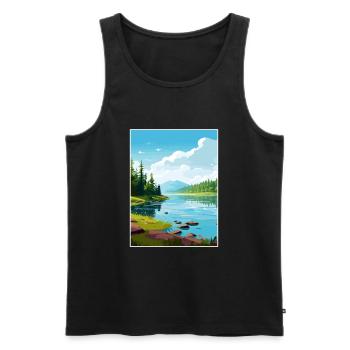 Lake Sainte Croix Deco Vintage Reiseplakat WPA - Männer Premium Bio Tank Top - Schwarz - Vorne - AI Model Male 178 light (178cm)