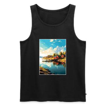 Aland-Inseln Finnland Vintages Reiseplakat WPA - Männer Premium Bio Tank Top - Schwarz - Vorne - AI Model Male 178 light (178cm)