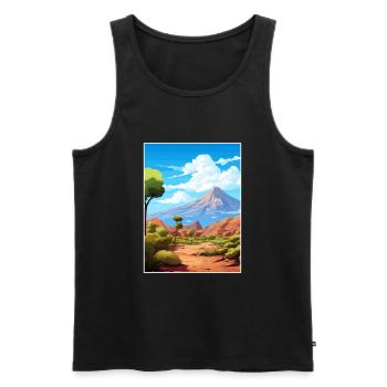 Parc national du Teide Espagne Affiche de voyage vintage - Débardeur bio Premium Homme - noir - Devant - Michal (187cm)