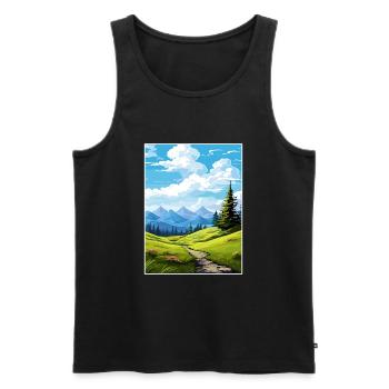 Parc National des Écrins France Affiche de voyage vintage - Débardeur bio Premium Homme - noir - Devant - Michal (187cm)