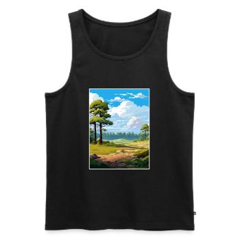 Forest Of Fontainebleau National Park Souvenir - Men's Premium Organic Tank Top - black - Front - AI Model Male 178 light (178cm)