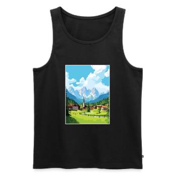 Kranjska Gora Slovénie affiche de voyage vintage WPA - Débardeur bio Premium Homme - noir - Devant - Michal (187cm)