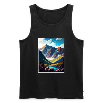 Montagnes Pologne Vintage Voyage Poster WPA - Débardeur bio Premium Homme - noir - Devant - Michal (187cm)