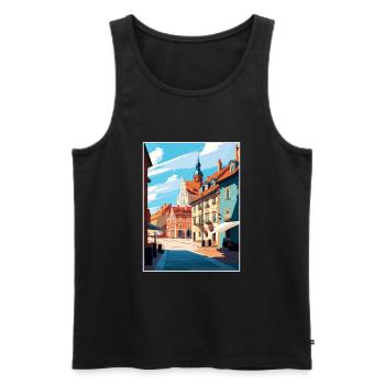 Olsztyn Poland Vintage Travel Poster WPA Souvenir - Men's Premium Organic Tank Top - black - Front - Michal (187cm)