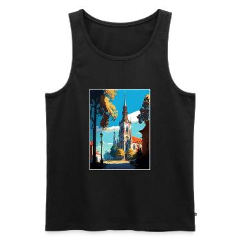 Bialystok Pologne Vintage voyage affiche Souvenir - Débardeur bio Premium Homme - noir - Devant - Michal (187cm)