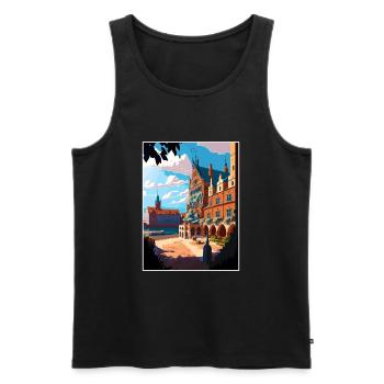Torun Polen Vintage Reiseposter WPA Souvenir - Männer Premium Bio Tank Top - Schwarz - Vorne - AI Model Male 178 light (178cm)