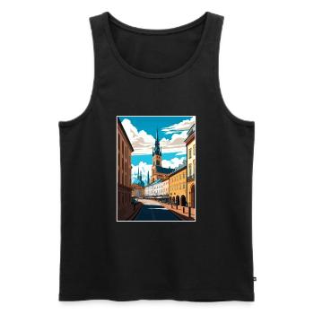 Olomouc République tchèque Vintage Travel Poster WPA - Débardeur bio Premium Homme - noir - Devant - Michal (187cm)