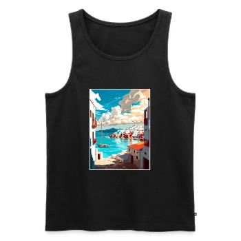 Naxos Greece Decoration Vintage Travel Poster WPA - Men's Premium Organic Tank Top - black - Front - Michal (187cm)