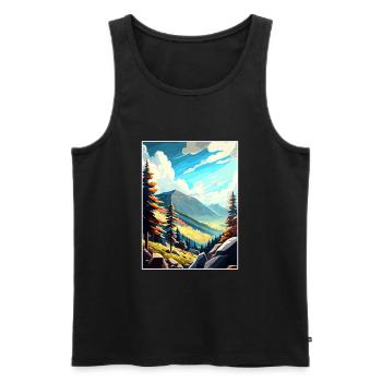 Riesengebirge Tschechien Vintage Reiseposter WPA - Männer Premium Bio Tank Top - Schwarz - Vorne - Michal (187cm)