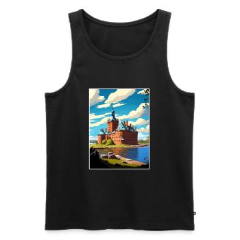 Kalmar Schweden Vintage Reiseposter WPA Souvenir - Männer Premium Bio Tank Top - Schwarz - Vorne - AI Model Male 178 light (178cm)