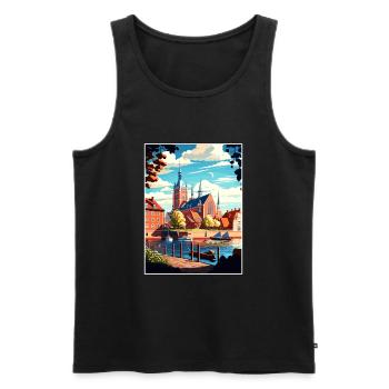 Orebro Sweden Vintage Travel Poster WPA Souvenir - Men's Premium Organic Tank Top - black - Front - Michal (187cm)