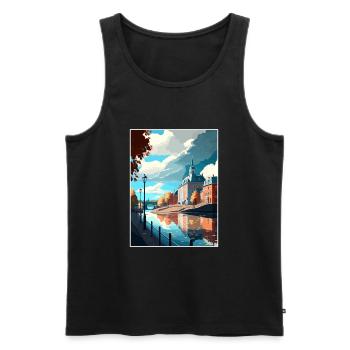 Karlstad Schweden Vintage Reiseposter WPA Souvenir - Männer Premium Bio Tank Top - Schwarz - Vorne - Michal (187cm)
