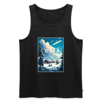 Kiruna Sweden Vintage Travel Poster WPA Souvenir - Men's Premium Organic Tank Top - black - Front - AI Model Male 178 light (178cm)