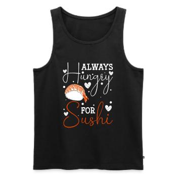 Sushi Food Maki Chopsticks - Men's Premium Organic Tank Top - black - Front - AI Model Male 178 light (178cm)