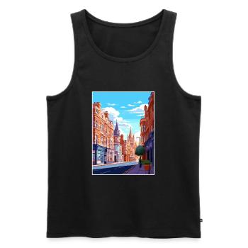 Oxford Street London England Vintage Travel Poster - Men's Premium Organic Tank Top - black - Front - Michal (187cm)