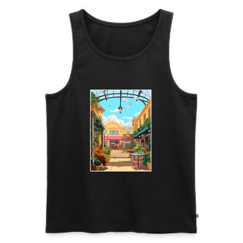 Covent Garden London England Vintage Travel Poster - Men's Premium Organic Tank Top - black - Front - Michal (187cm)