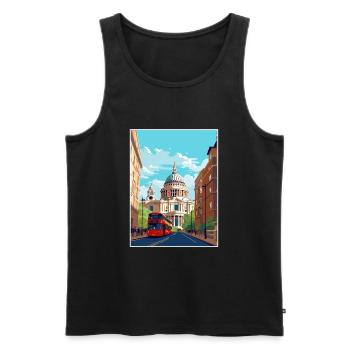 St Paul S cathédrale Londres Angleterre affiche de voyage - Débardeur bio Premium Homme - noir - Devant - Michal (187cm)