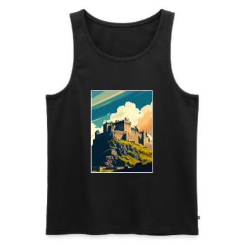 Stirling Scotland Castle Vintage Travel Poster WPA - Débardeur bio Premium Homme - noir - Devant - AI Model Male 178 light (178cm)
