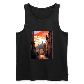 Edinburghscape European Scotland affiche de voyage - Débardeur bio Premium Homme - noir - Devant - Michal (187cm)