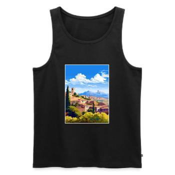 Grenade Espagne Vintage voyage affiche WPA Souvenir - Débardeur bio Premium Homme - noir - Devant - Michal (187cm)