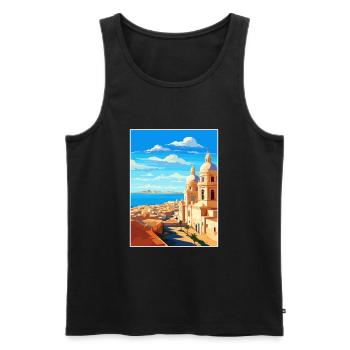 Cadiz Spain Vintage Travel Poster WPA Souvenir - Men's Premium Organic Tank Top - black - Front - Michal (187cm)