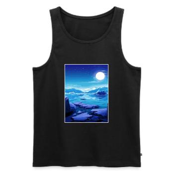 Island Vintage Reiseposter WPA Souvenir - Männer Premium Bio Tank Top - Schwarz - Vorne - Michal (187cm)