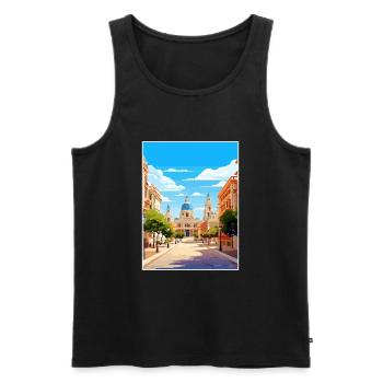 Valencia Spanien Vintage Reiseposter WPA Souvenir - Männer Premium Bio Tank Top - Schwarz - Vorne - AI Model Male 178 light (178cm)