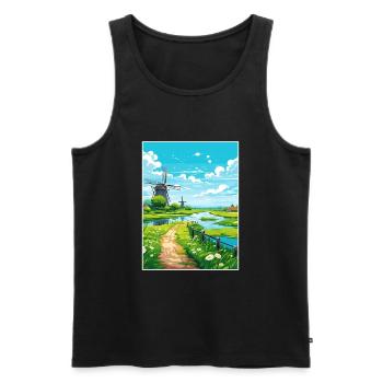 Niederlande Vintage Reiseposter WPA Souvenir - Männer Premium Bio Tank Top - Schwarz - Vorne - Michal (187cm)