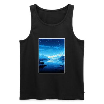 Island Vintage Reiseposter WPA Souvenir - Männer Premium Bio Tank Top - Schwarz - Vorne - Michal (187cm)