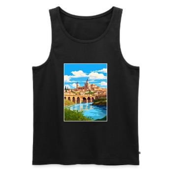 Cordoue Espagne Vintage voyage affiche WPA Souvenir - Débardeur bio Premium Homme - noir - Devant - AI Model Male 178 light (178cm)